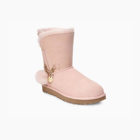 UGG Classic Short Charm Light Pink Boots for Women (ZNJO09356)